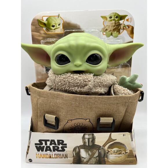 Star Wars The Mandalorian Baby Yoda 11" Talking Plush Bag NEW - Picture 1 of 12